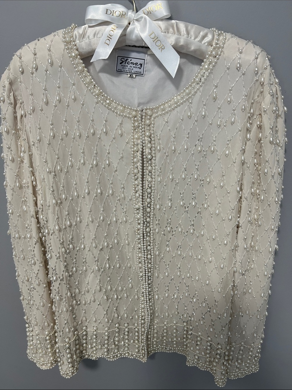 Stenay Ivory Pearl & Bead Embellished Cardigan